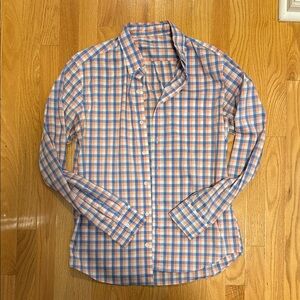 J. Crew Peach and Sky Checkered Shirt
